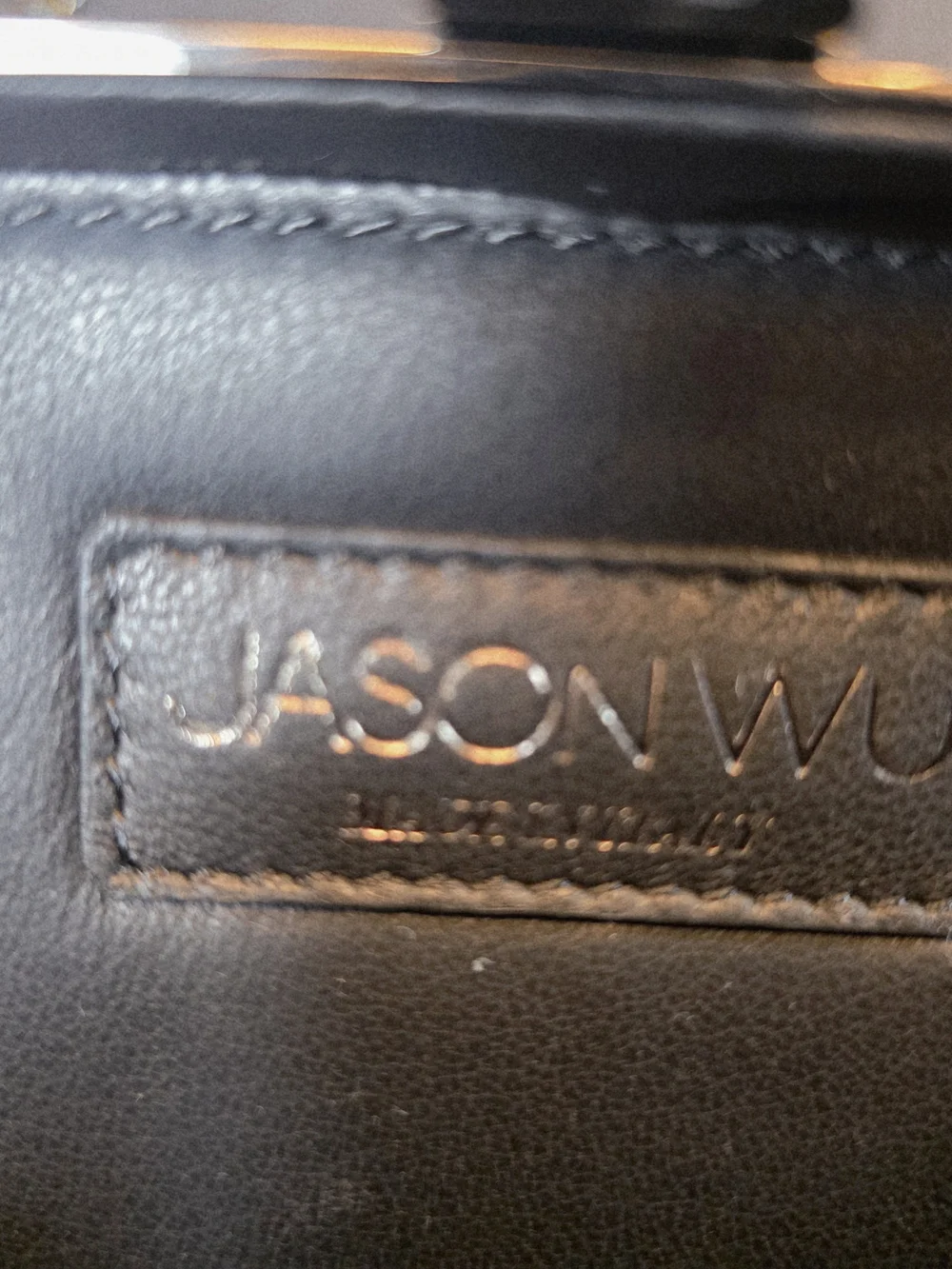 Jason Wu Minaudiere Clutch. Hand Beaded Red Detail with Black Satin.